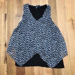 Printed chiffon tank